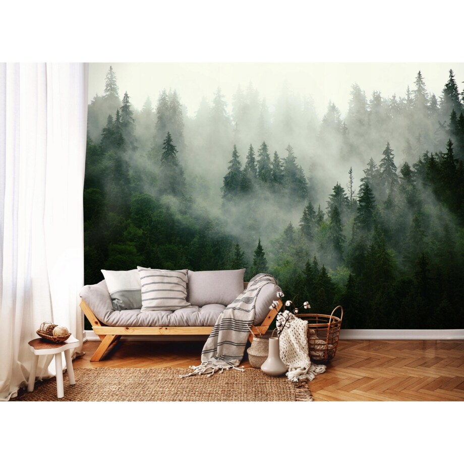 FOTOTAPETA LAS WE MGLE DO SYPIALNI SALONU TAPETA ŚCIENNA FLIZELINA 250x175
