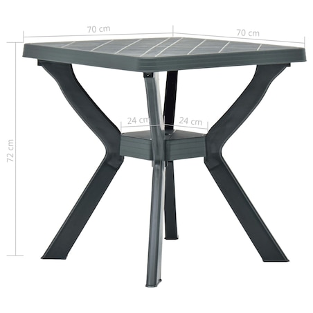 vidaXL Stolik bistro, zielony, 70x70x72 cm, plastikowy