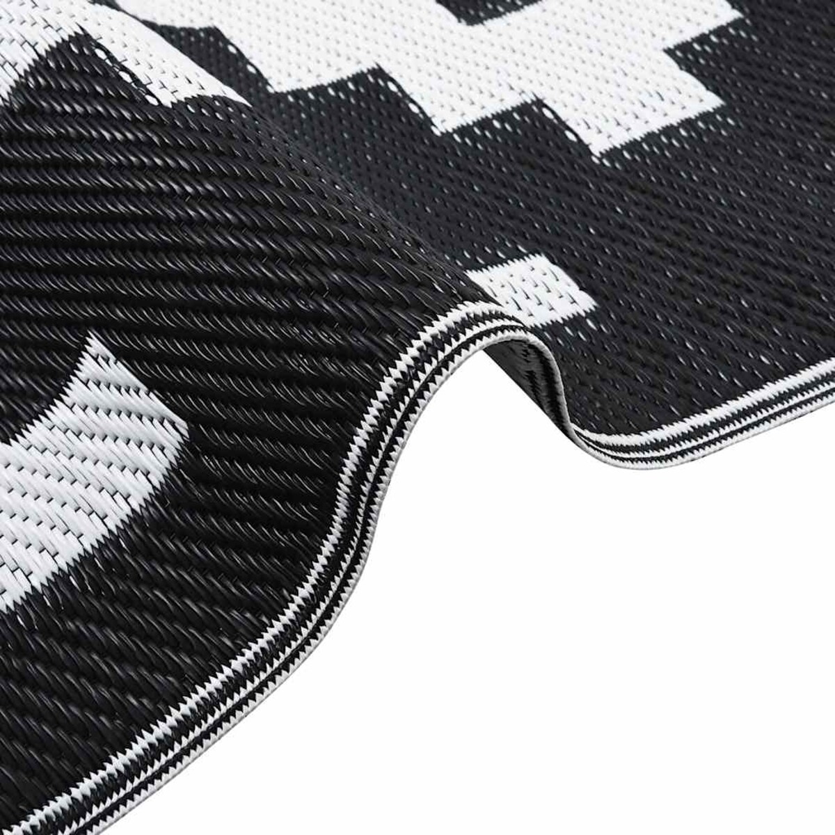 vidaXL Dywan na zewnątrz, ARAKIL biało-czarny, 120x180 cm, PP