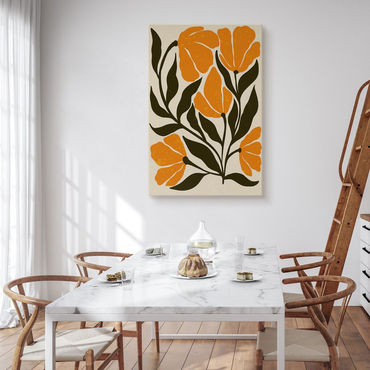 Obraz Pomarańczowe Egzotyczne Kwiaty 80x120cm