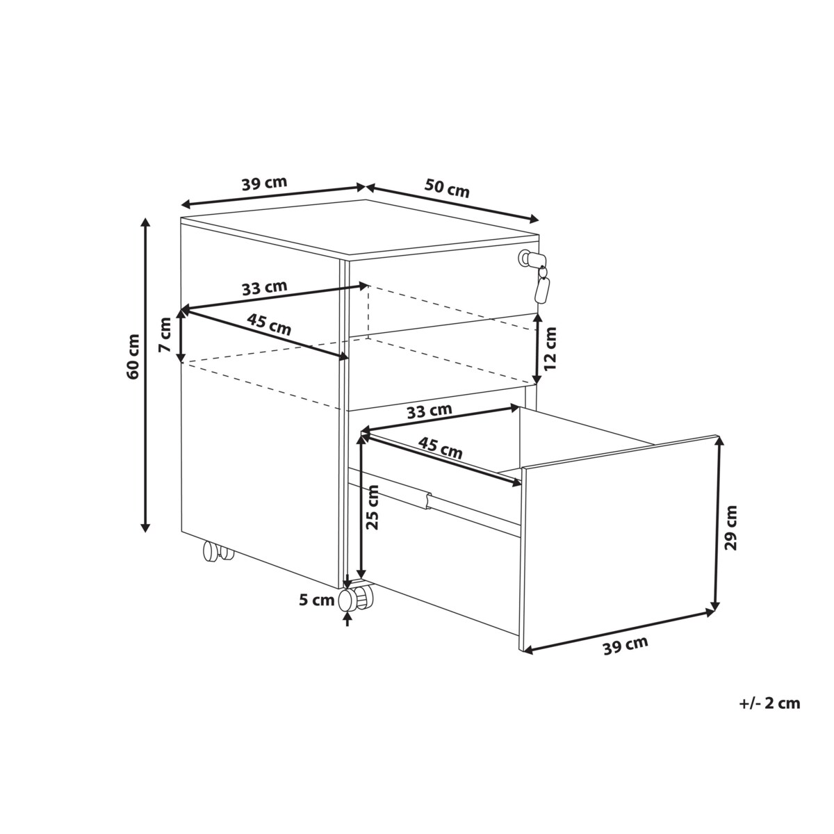 Szafka biurowa metalowa szara CAMI
