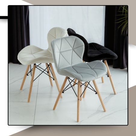 Krzesło Tapicerowane Welurowe Do Jadalni Salonu Pikowane Skandynawskie