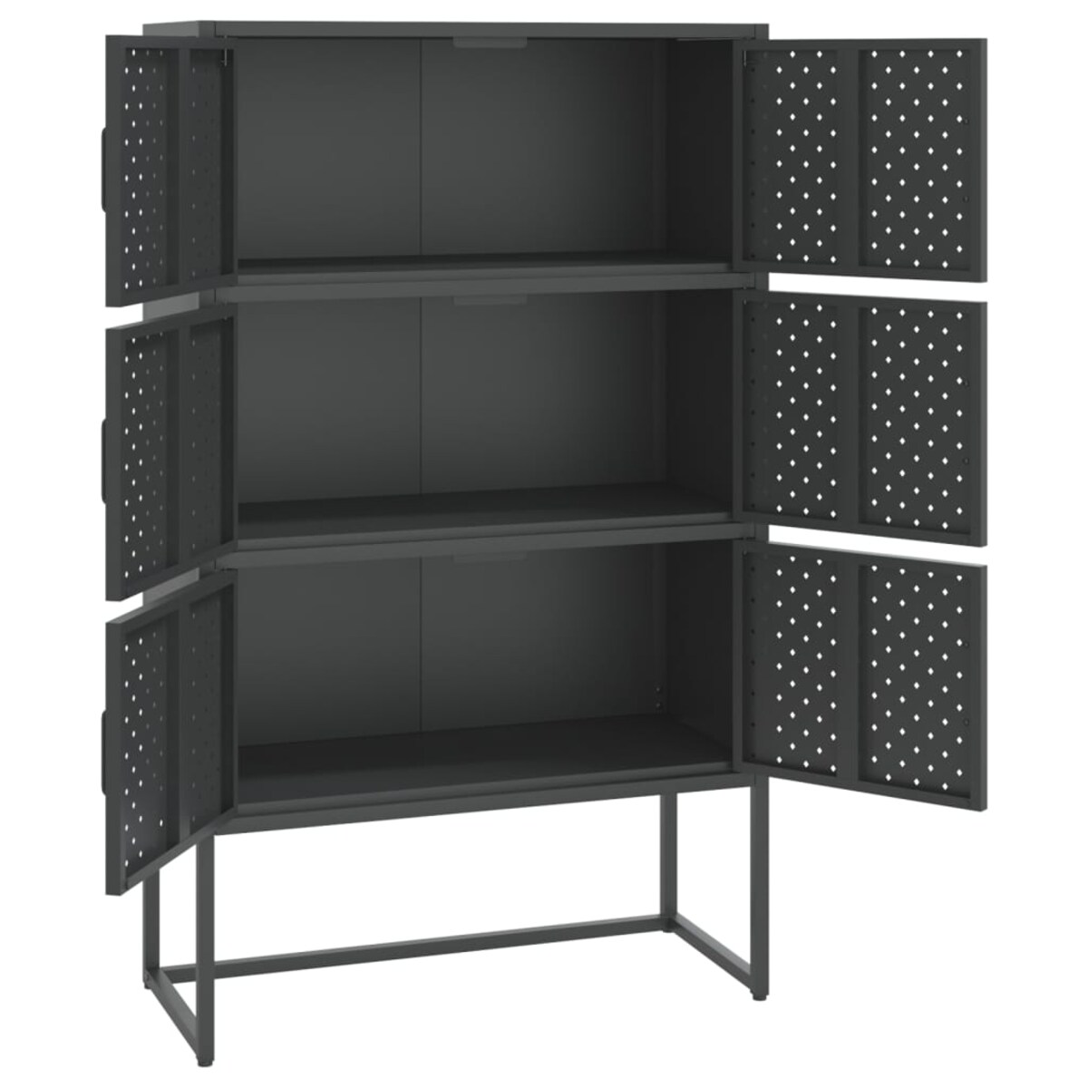 vidaXL Szafka, antracytowa, 80x35x135 cm, stal