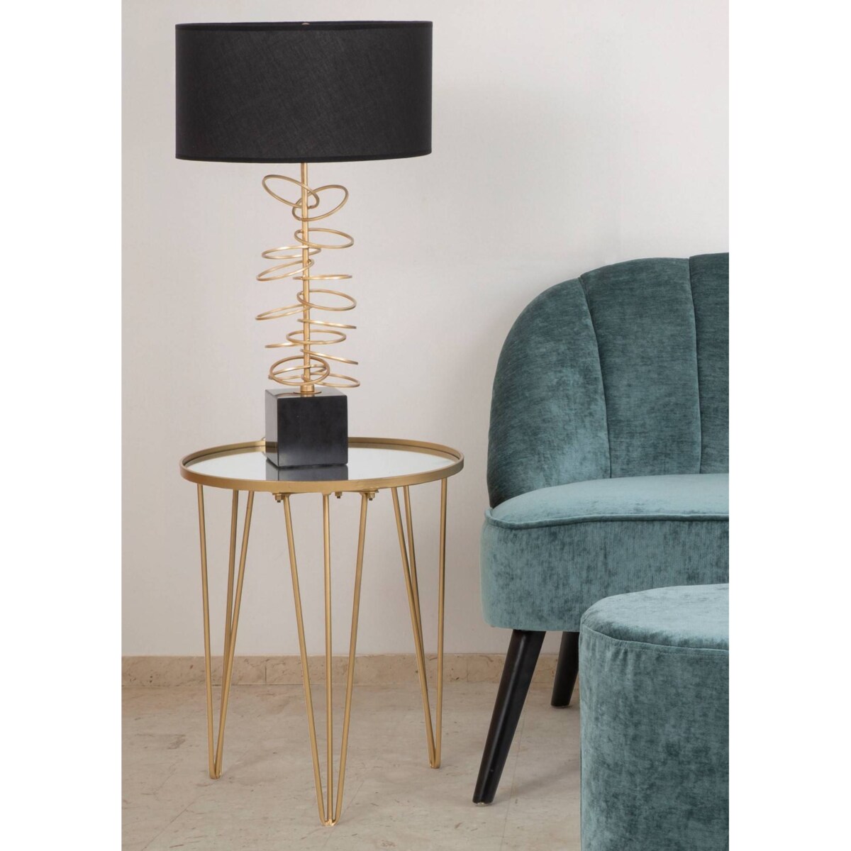 Stolik kawowy z lustrzanym blatem, Ø 40 x 49 cm