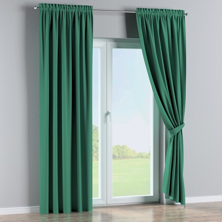 Zasłona na kanale z grzywką 1 szt. 130x260 butelkowa zieleń