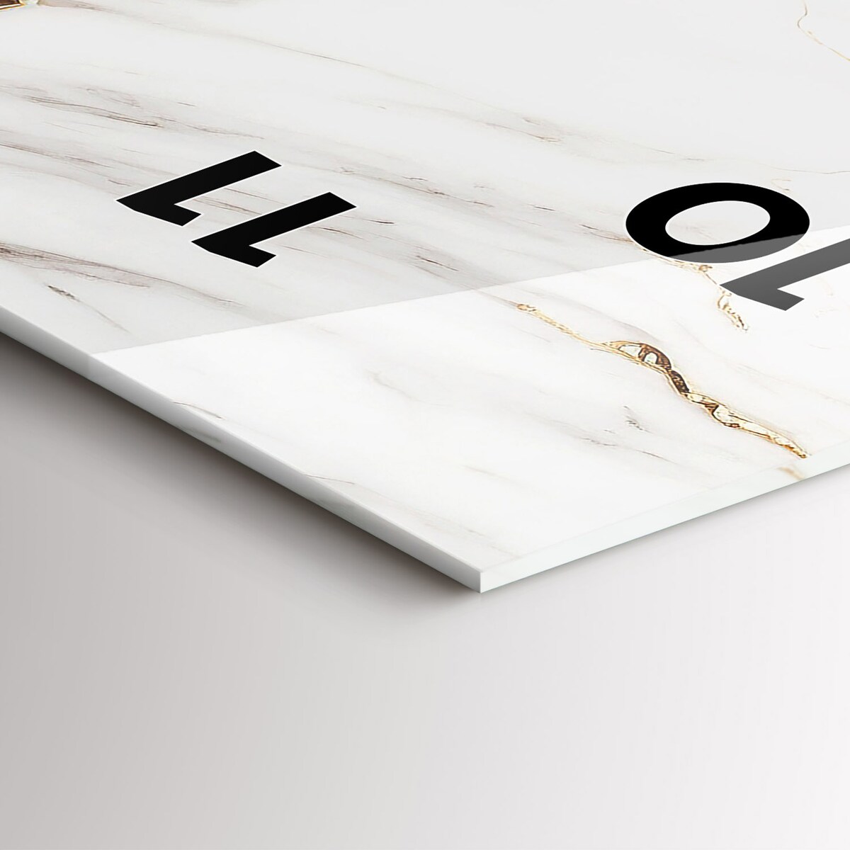 Zegar ścienny Marmur Biało-Złoty, 30x60 cm