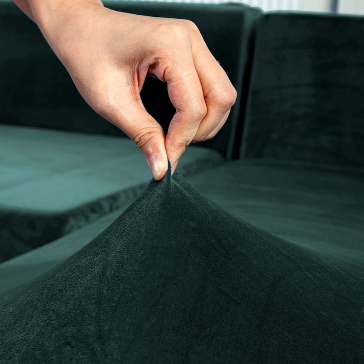 POKROWIEC NA FOTEL KANAPĘ BUTELKOWA ZIELEŃ WELUR 1 OSOBOWY [22P1]