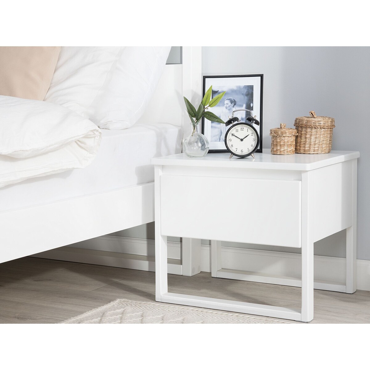 Szafka nocna drewniana biała GIULIA