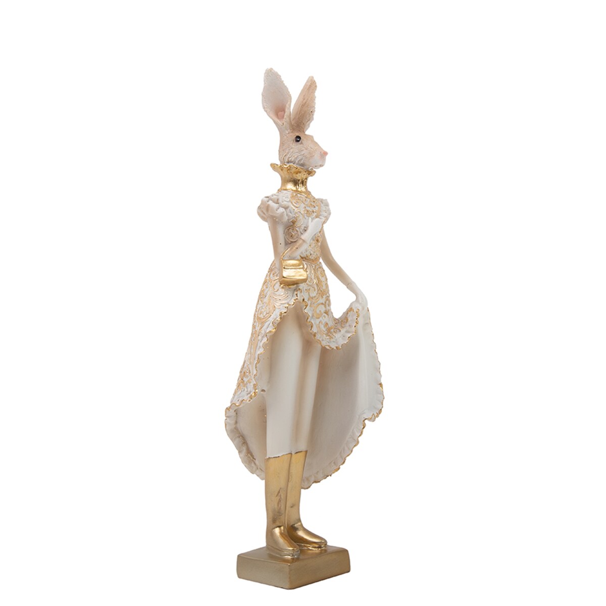 Figurka dekoracyjna SHP RABBIT beżowa / złota