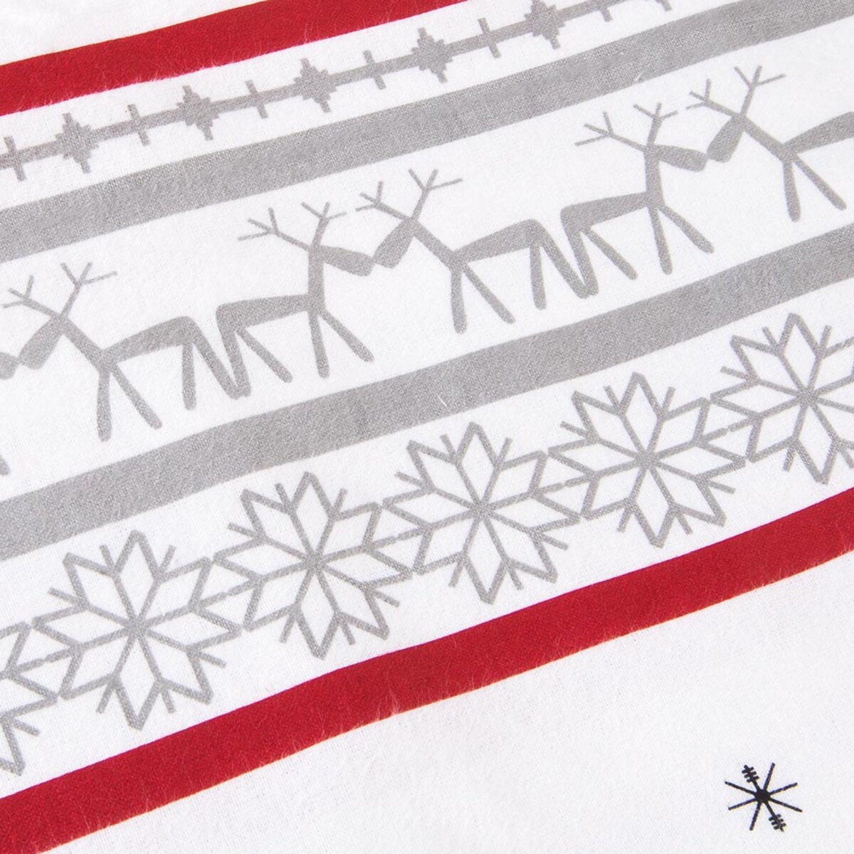 Pościel flanelowa 140x200 Selvia biała w choinki i chatki, Flanelove