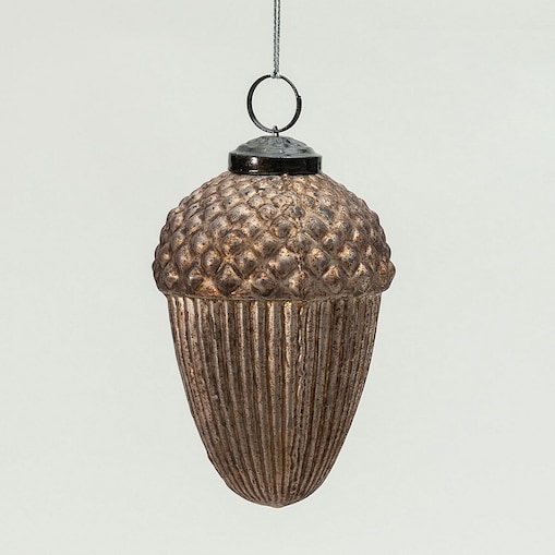 Bombka szklana Acorn Gold 7x7x10 cm boże narodzenie, święta, świąteczne, złoty, 7x7x10 cm