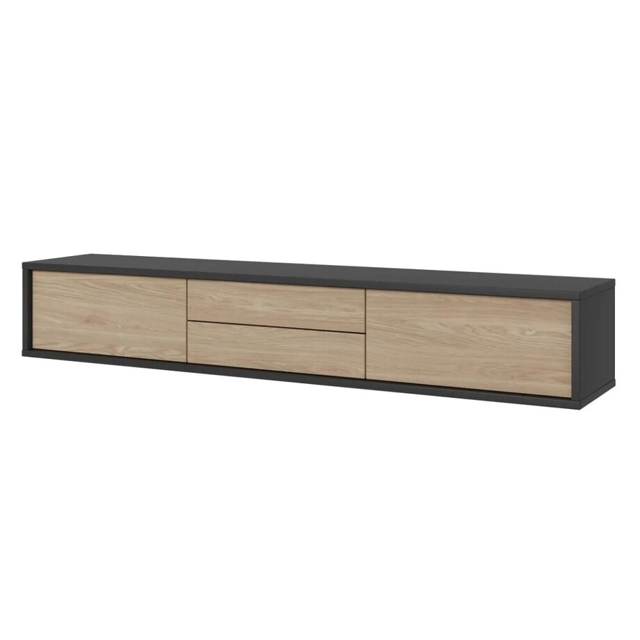 Szafka RTV FRIDA 2K2S 180cm antracyt/dąb olejowany