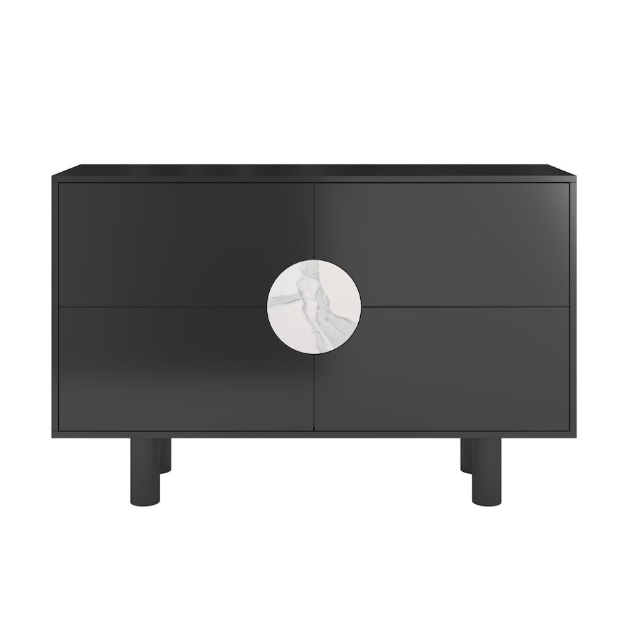 Nowoczesna komoda z marmurem Dancan ZOE 2D / kolor czarny / szer. 140 cm
