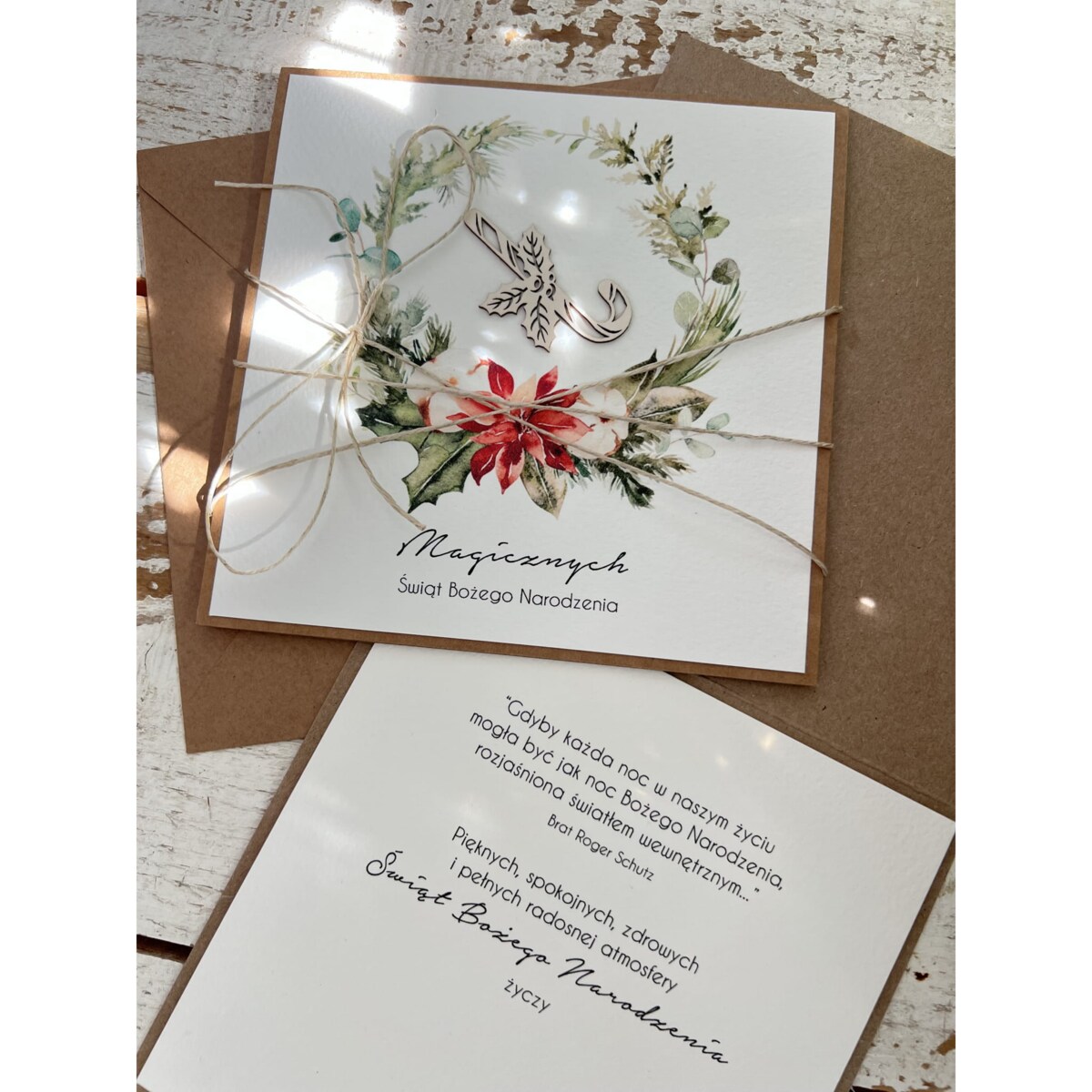 Wyjątkowa ręcznie robiona kartka świąteczna na Boże Narodzenie