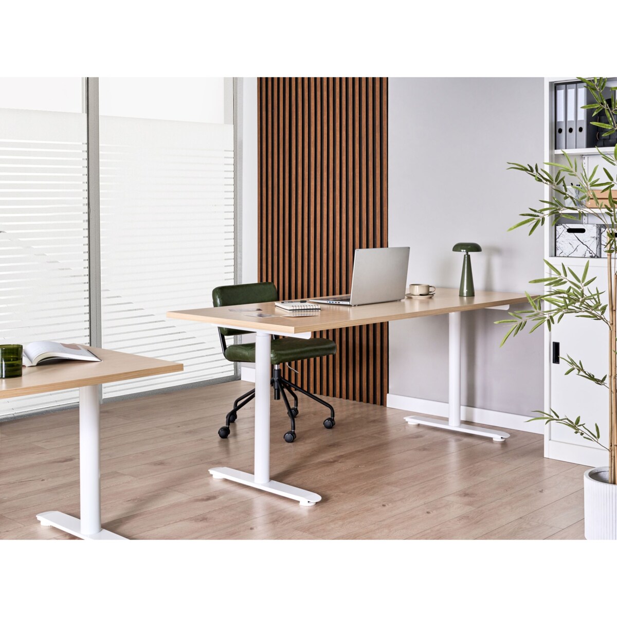 Biurko regulowane elektrycznie DESTINAS Jasny brąz/ biały 180 cm 72 cm