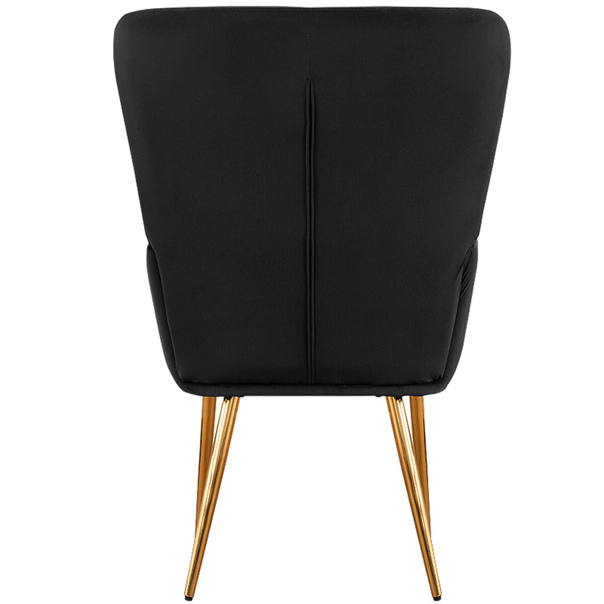 Fotel uszak do salonu wypoczynkowy welurowy tapicerowany czarny złote nogi