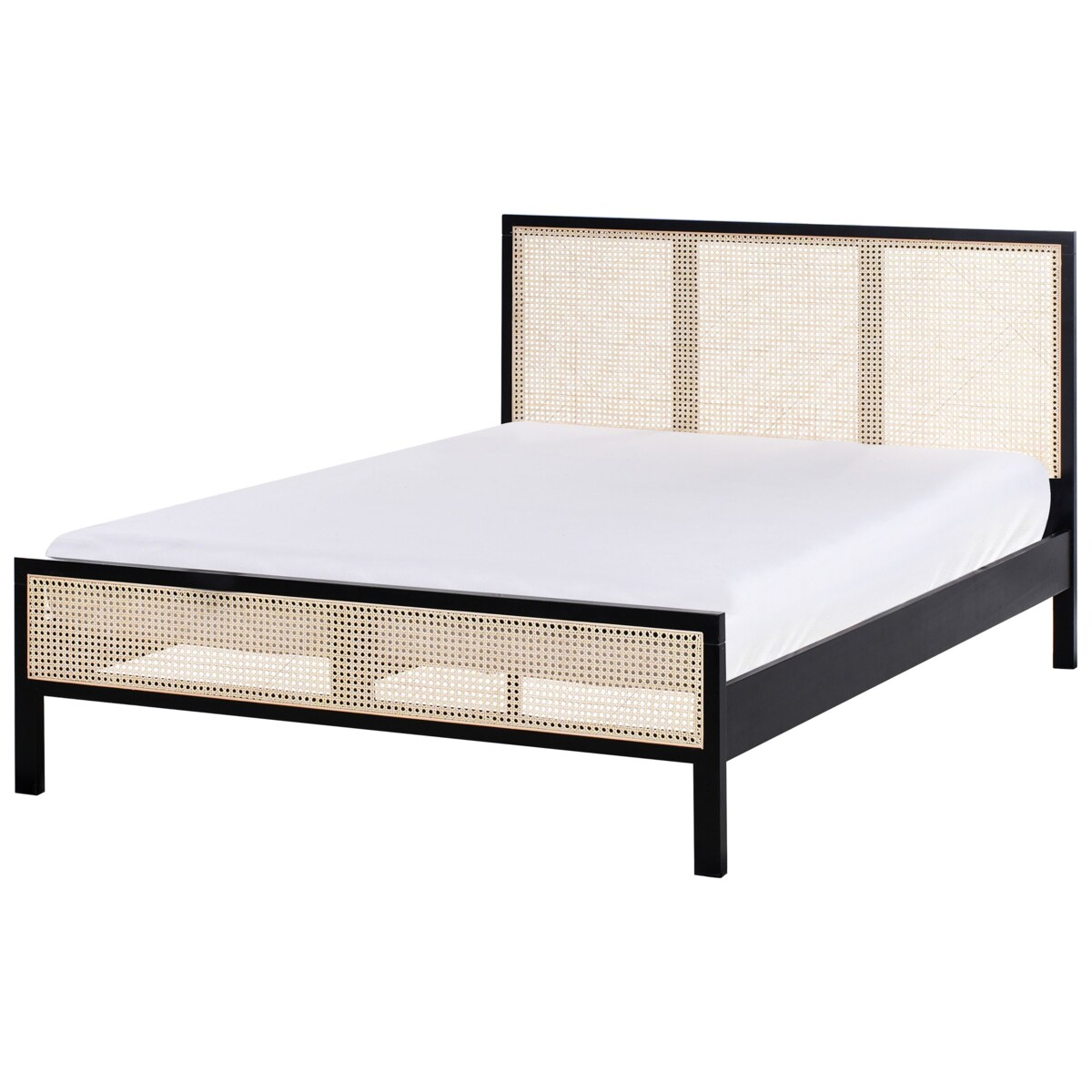 Łóżko Drewno sosnowe SALERNAS 140 x 200 cm Czarny