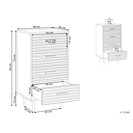 Komoda 4 szuflady ciemne drewno KEITH