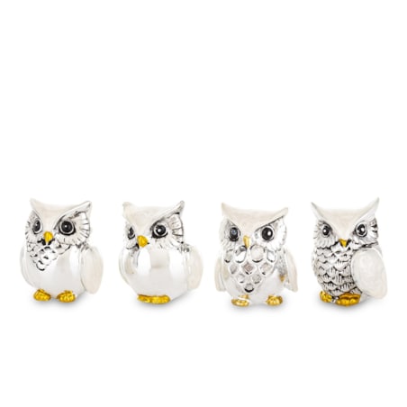 Dekoracja - figurki sówki 4 szt. 3,5x3x2,5 cm OWLS