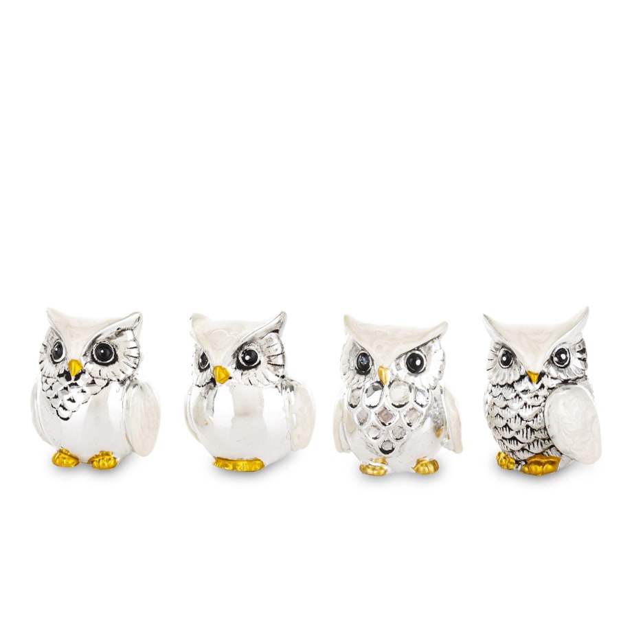 Dekoracja - figurki sówki 4 szt. 3,5x3x2,5 cm OWLS