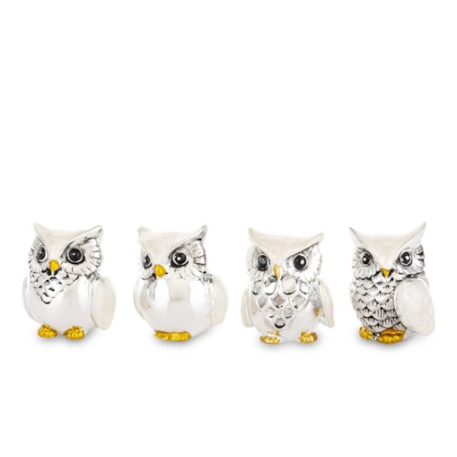 Dekoracja - figurki sówki 4 szt. 3,5x3x2,5 cm OWLS