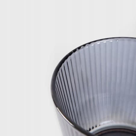 Filiżanka szklanka ryflowana duża grafit, szara 380 ml 1szt SZK177