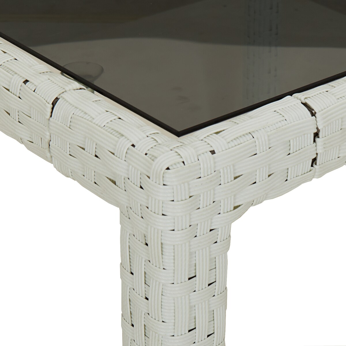 vidaXL Stół ogrodowy Biały 190x90x75 cm Polirattan