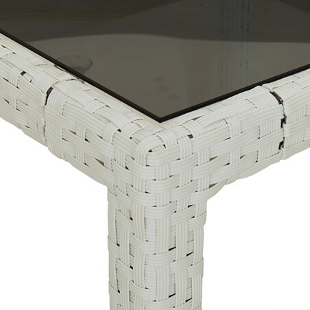 vidaXL Stół ogrodowy Biały 190x90x75 cm Polirattan