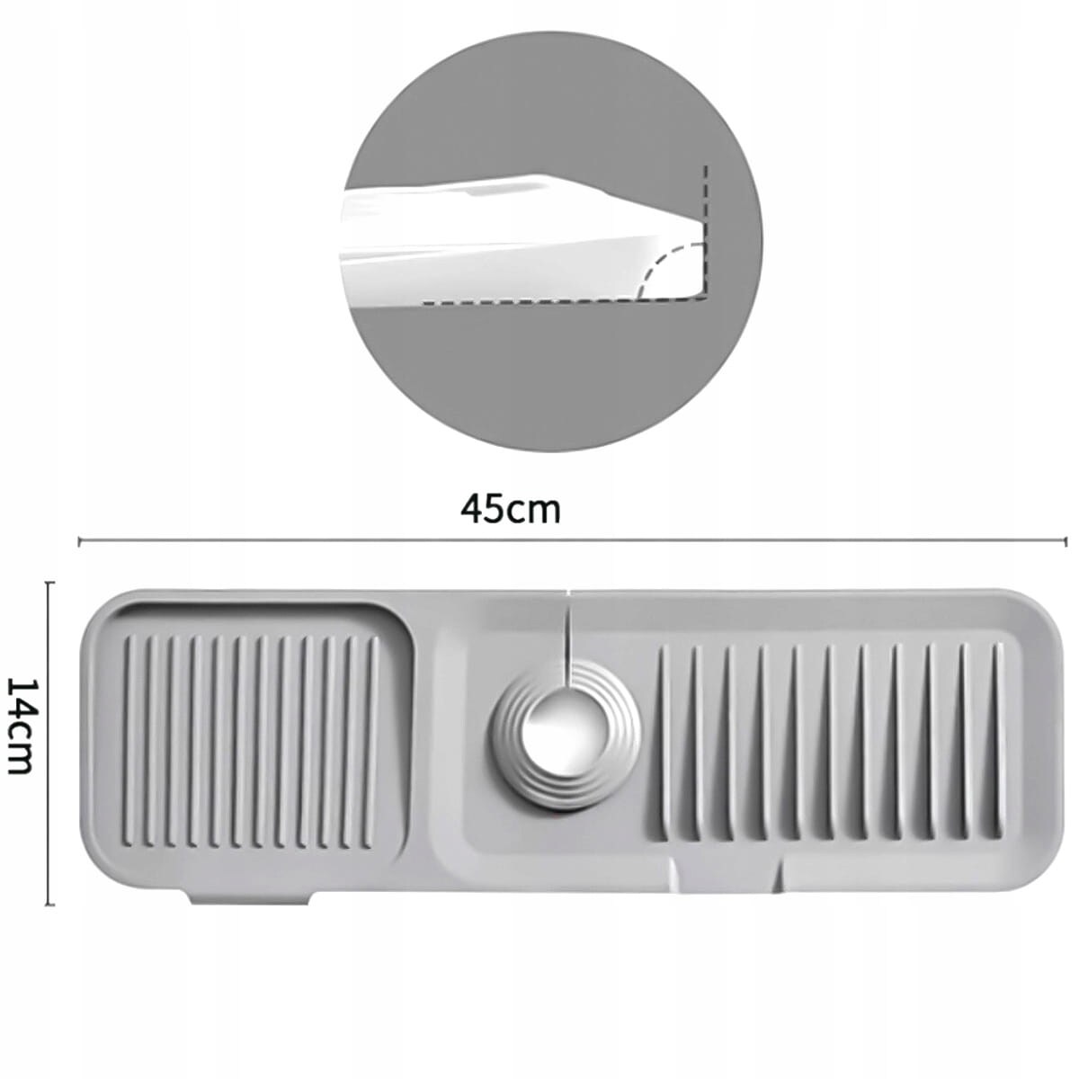 Uniwersalna mata ociekowa silikonowa do zlewu zlewozmywaka 45 x 14 cm BRUNBESTE BB-3329 szara
