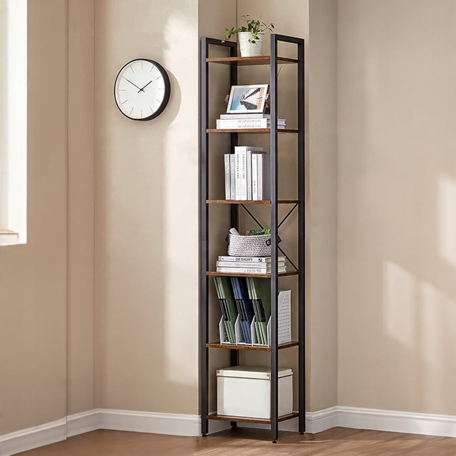 Biurowy regał na książki biblioteczka wysoki loft industrial słupek vintage