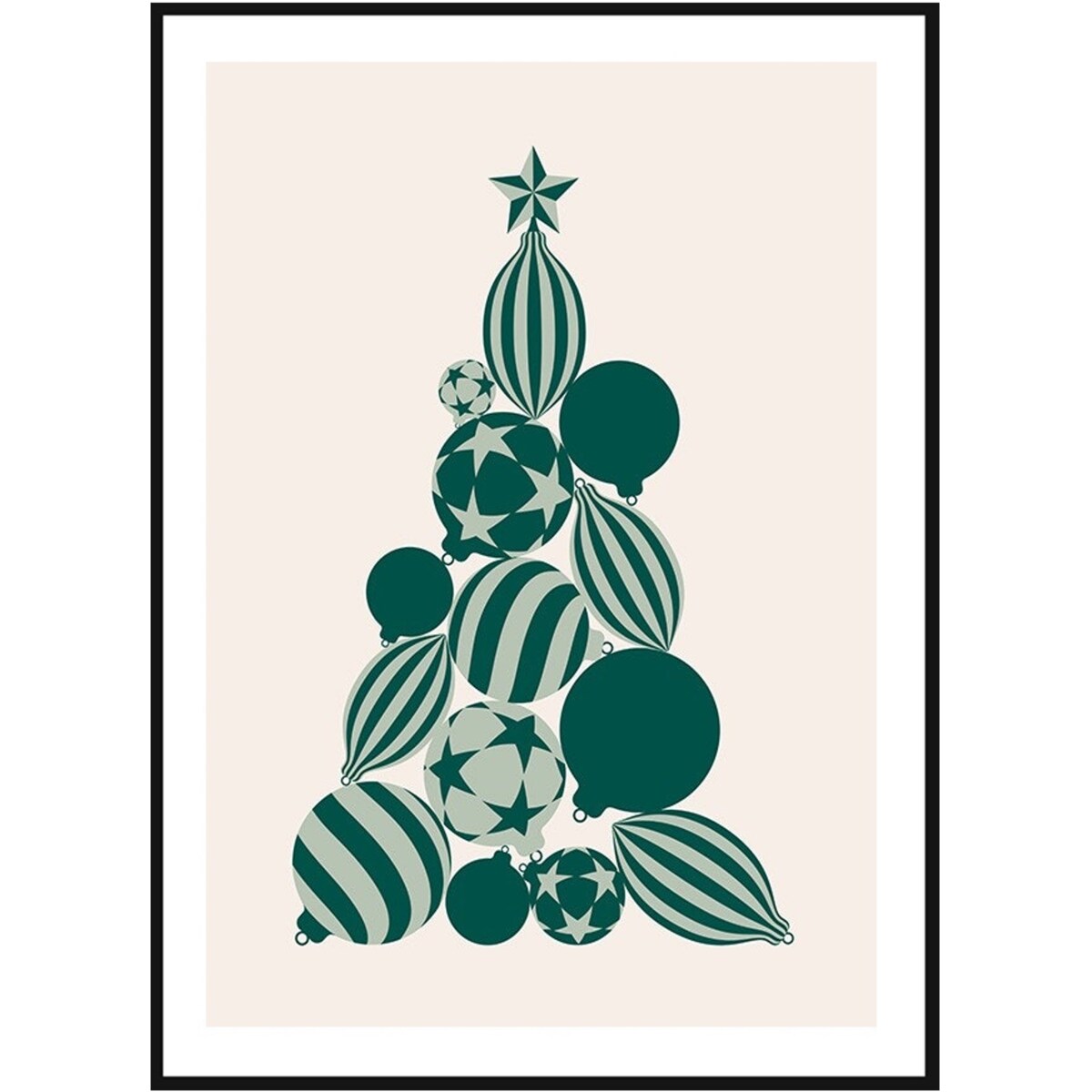 Poster Story, Plakat, Obraz - Świąteczne Drzewko z Bombek, wymiary 30 x 42 cm