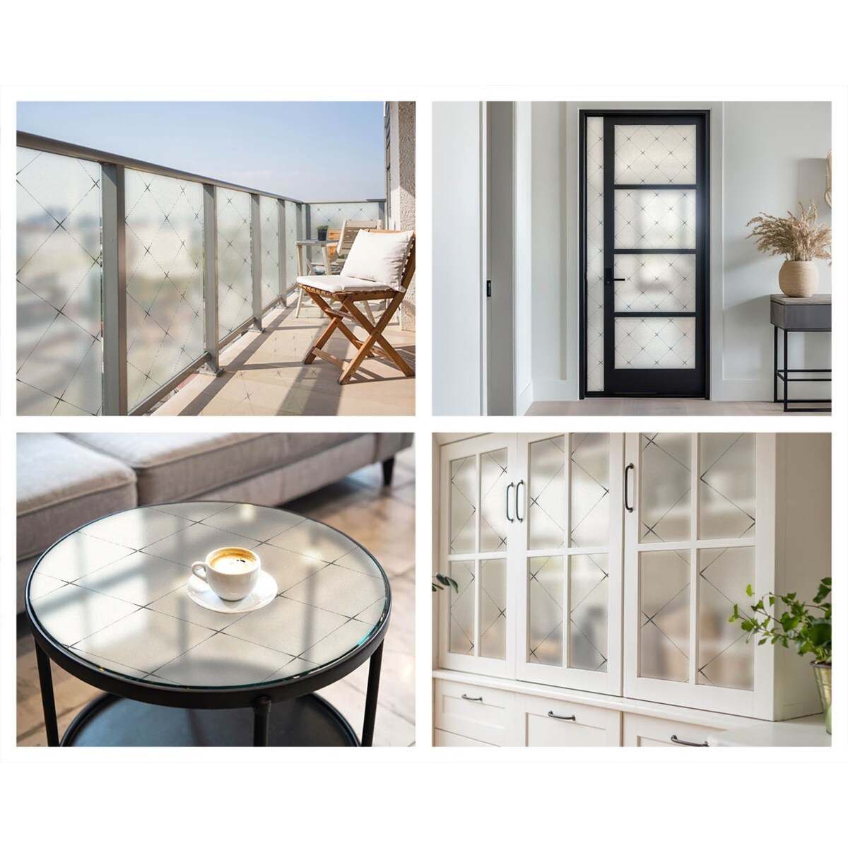 Folia okienna dekoracyjna - Elegancki wzór rombowy - 200x146 cm