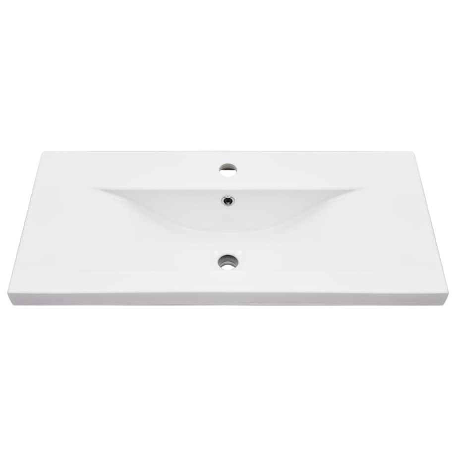 vidaXL Stelaż łazienkowy z wbudowaną umywalką, czarny, żelazo