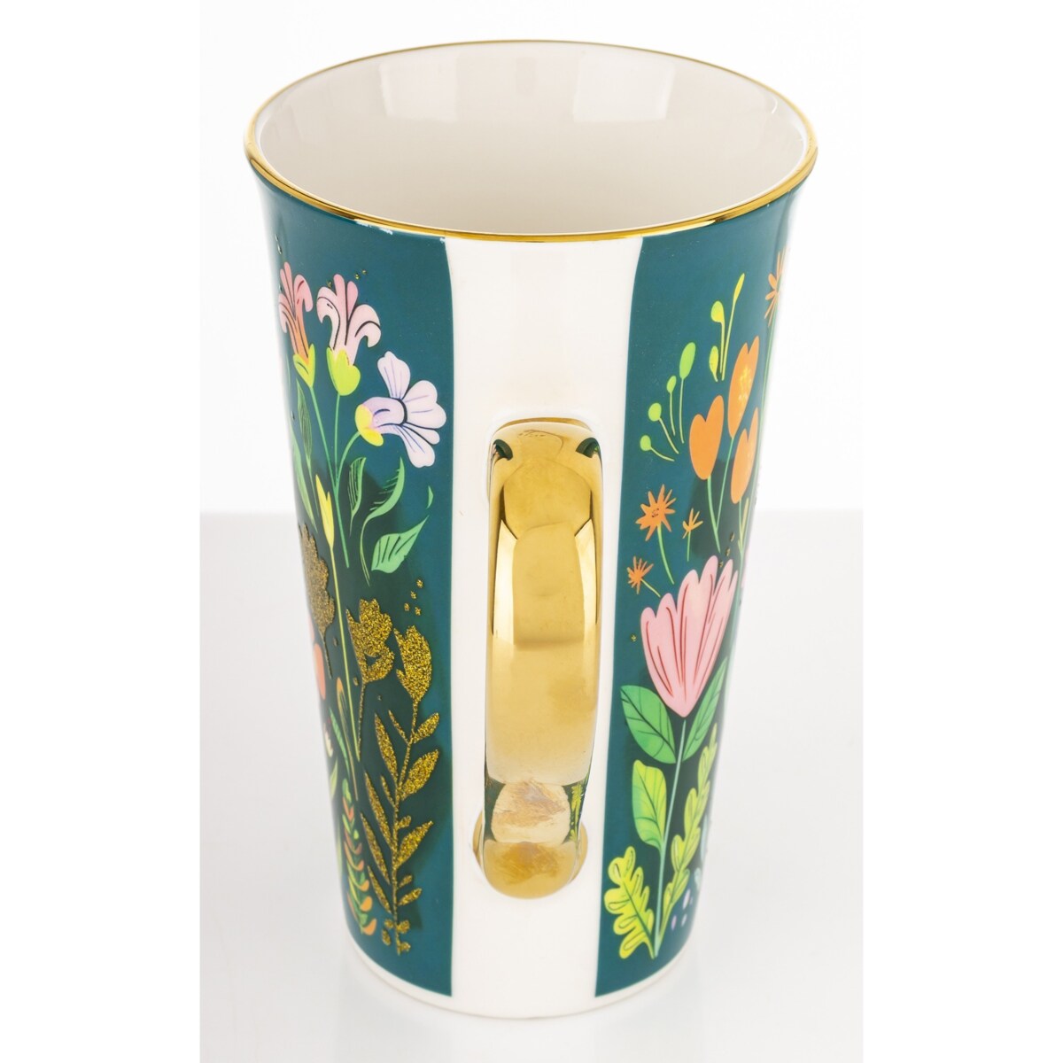 Kubek porcelanowy 700 ml BLUMEN-II 17x15x10 cm zielony