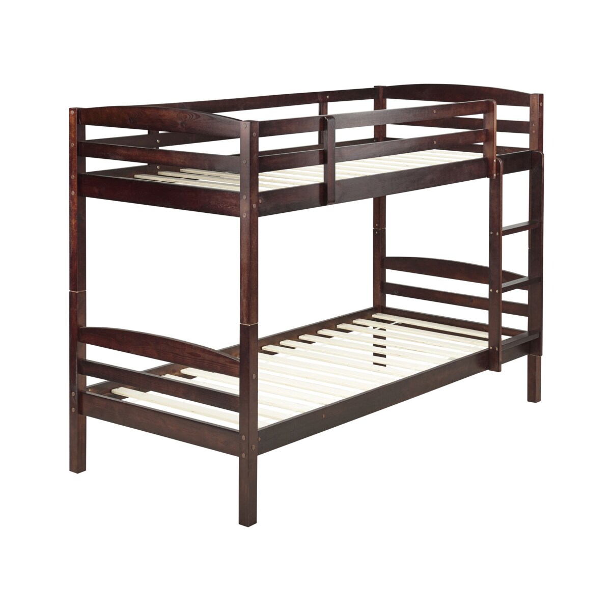 Łóżko piętrowe drewniane 90 x 200 cm ciemne REGAT