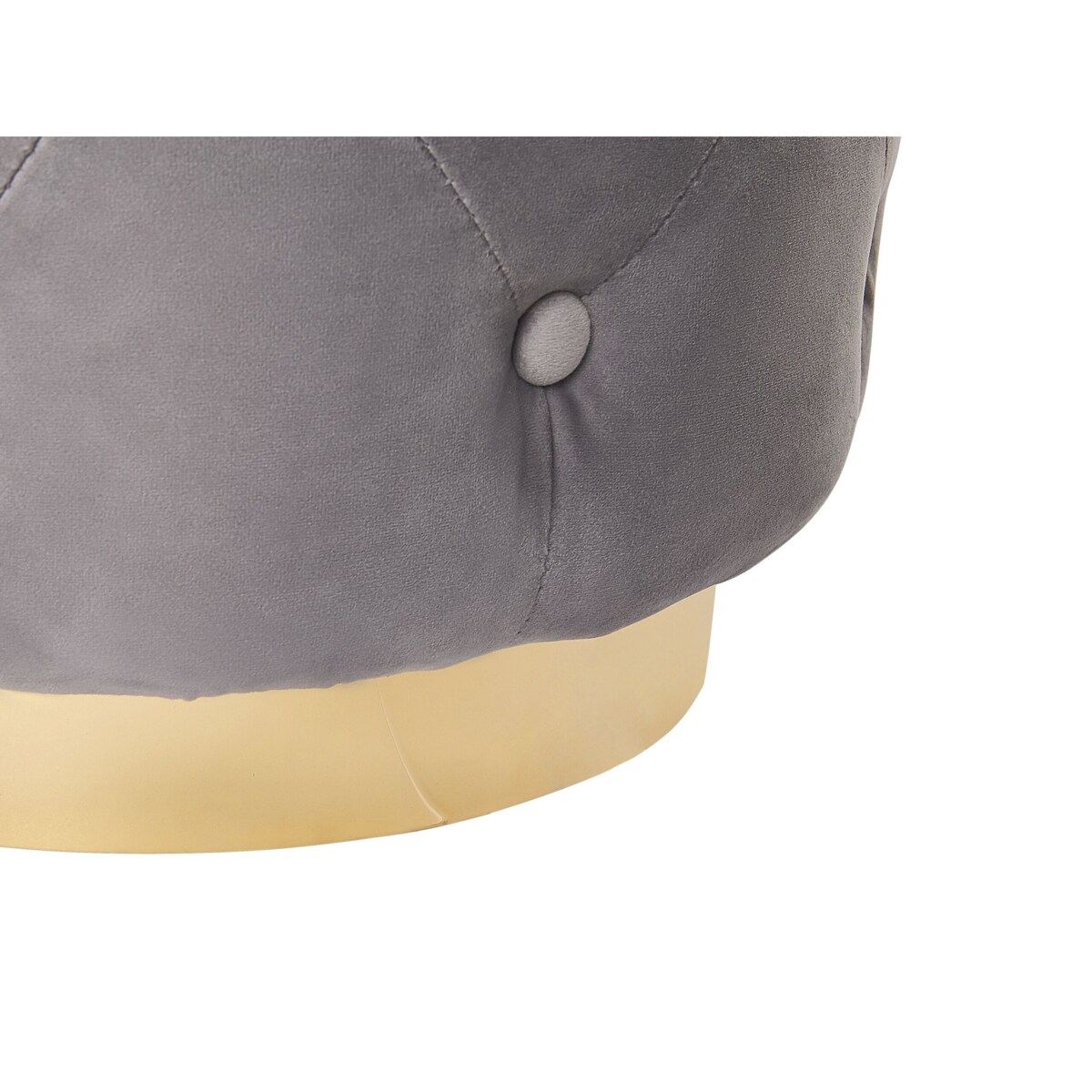 Puf welurowy ⌀ 40 cm szary CARROLLTON