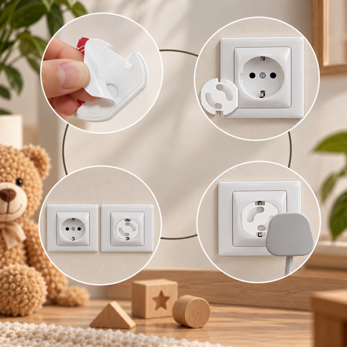 Zestaw 10 zabezpieczeń SHP Child Protect BUZZ do gniazdek biały
