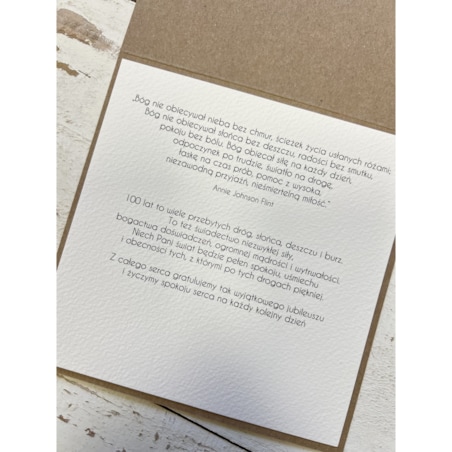 Kartka ręcznie robiona urodzinowa na 100 urodziny - życzenia urodzinowe