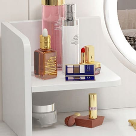 Toaletka kosmetyczna z lustrem biała z szufladami loft