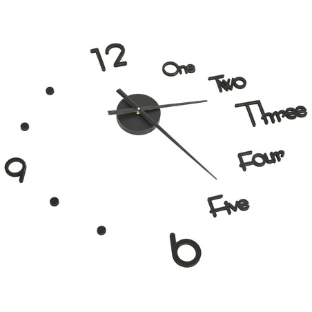 vidaXL Zegar ścienny 3D, nowoczesny design, czarny, 100 cm, XXL