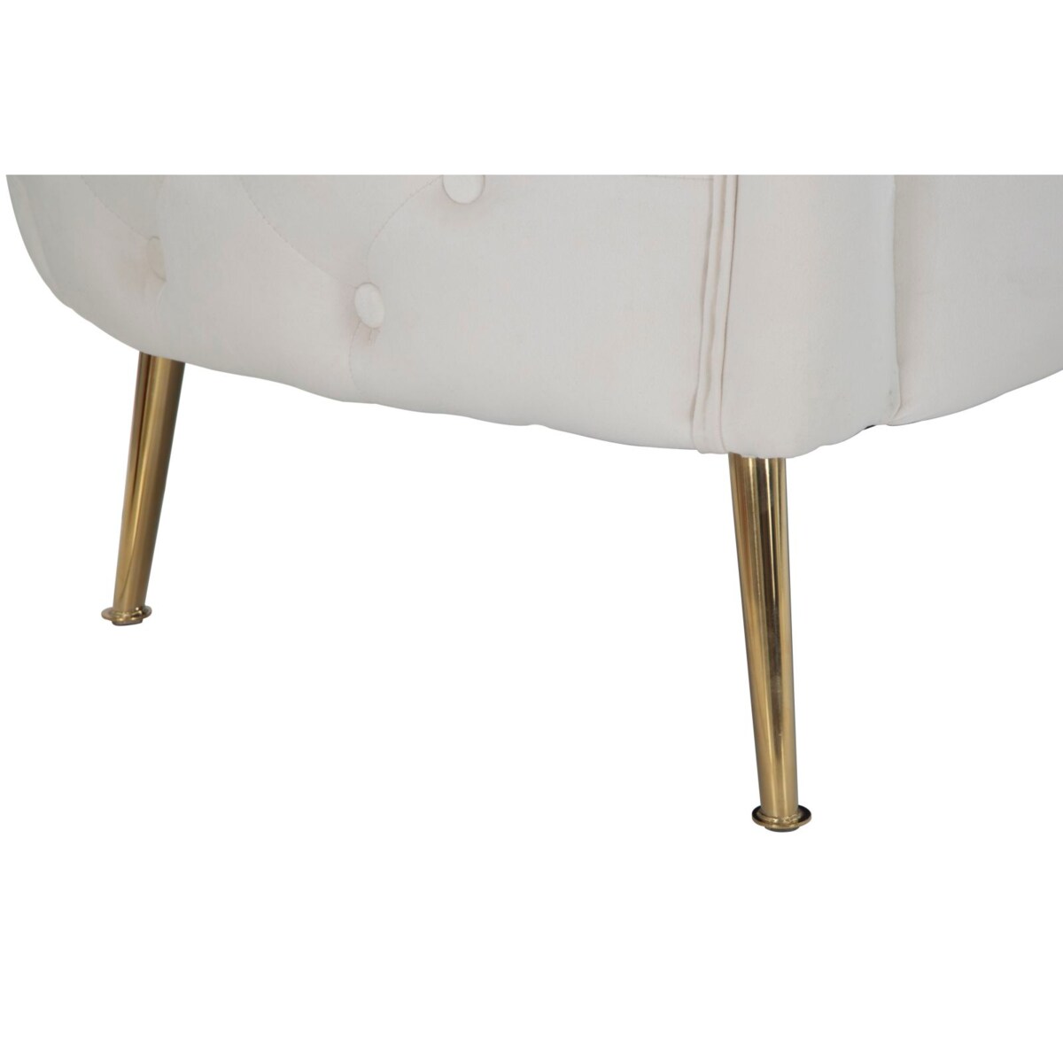 Sofa Bucarest, kolor kremowy i złoty, tkanina, sklejka i metal, 127 x 74 x 73 cm, do salonu, Mauro Ferretti