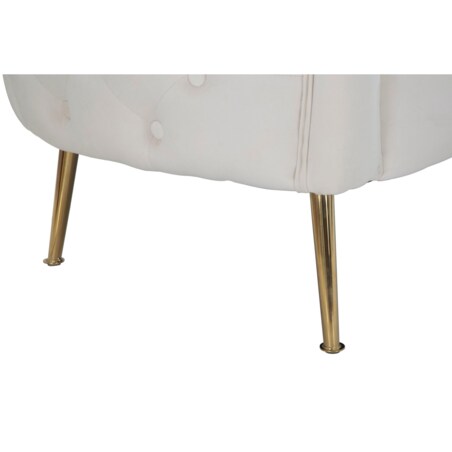 Sofa Bucarest, kolor kremowy i złoty, tkanina, sklejka i metal, 127 x 74 x 73 cm, do salonu, Mauro Ferretti