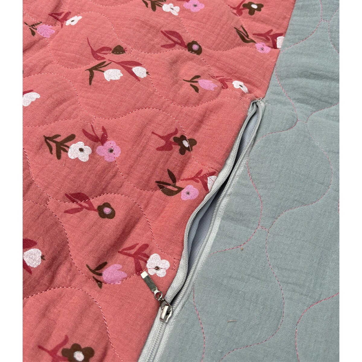 Vintage flowers – pikowany koc piknikowy XXL – mata piknikowa 180×150 cm