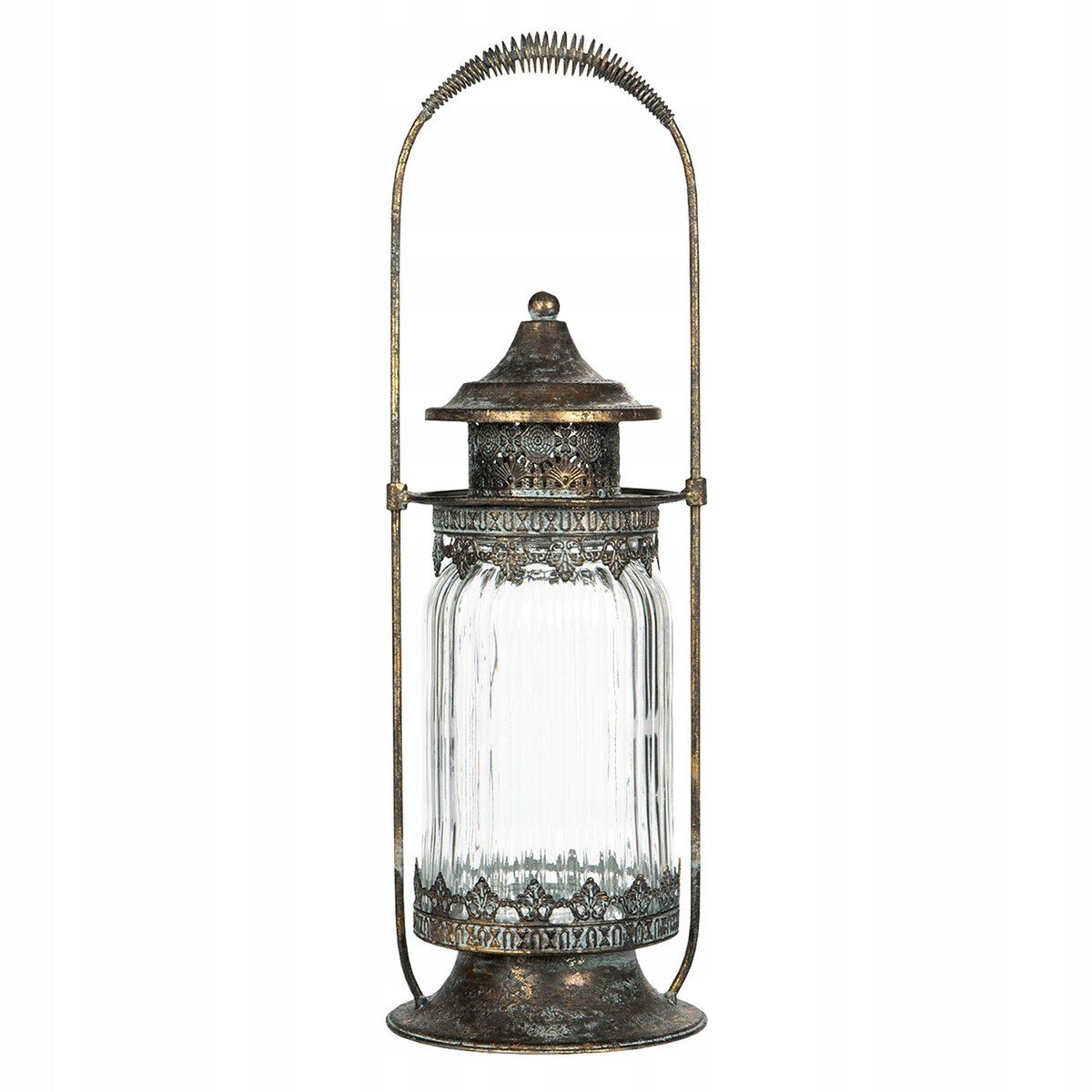 LAMPION RETRO VINTAGE stare złoto stojący / wiszący wys. 43cm