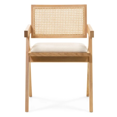 Krzesło z podłokietnikami, miękkie siedzisko, KIEMER - II jasnobrązowe