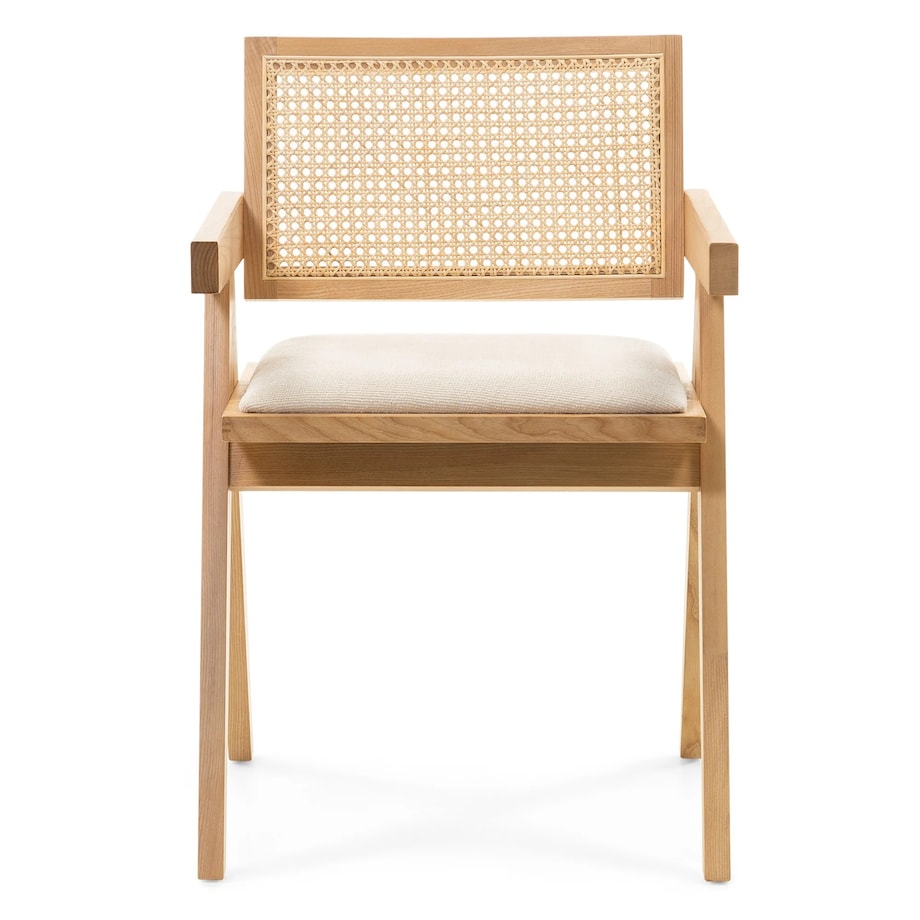 Krzesło z podłokietnikami, miękkie siedzisko, KIEMER - II jasnobrązowe