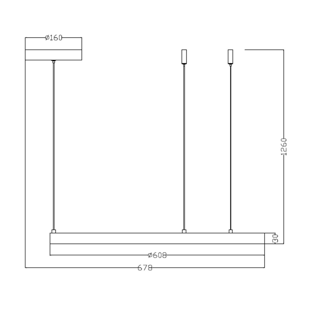 Złoty pierścień wiszący Midway LP-033/1P Light Prestige ring LED 3000K 35W