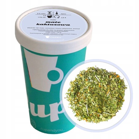 Egzotyczna herbata Yerbamate mocna KAKTUSOWA EKO premium liście mate 120g - herbata liściasta sypana mieszanka napar susz