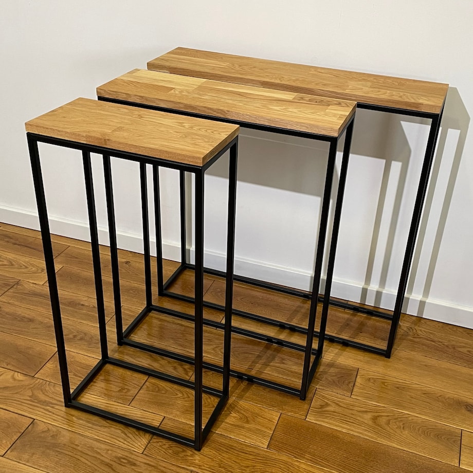 Konsola loftowa czarna 40x80x20cm pojedyncza
