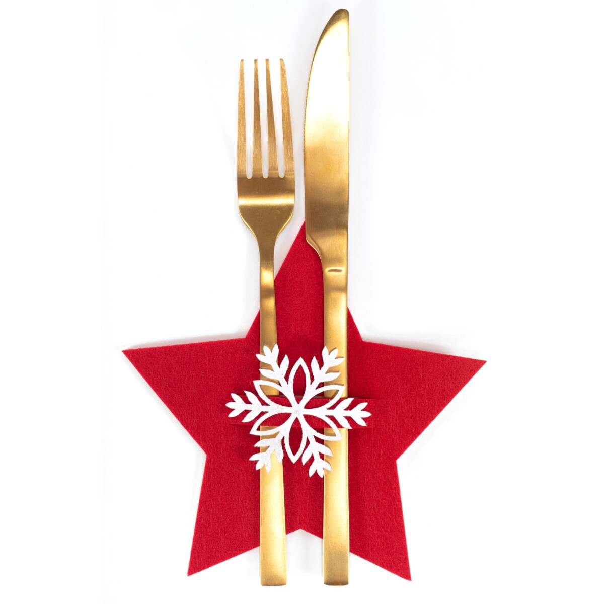 Pokrowiec na sztućce Świateczny 4 szt Gwiazda Czerwona 311378A
